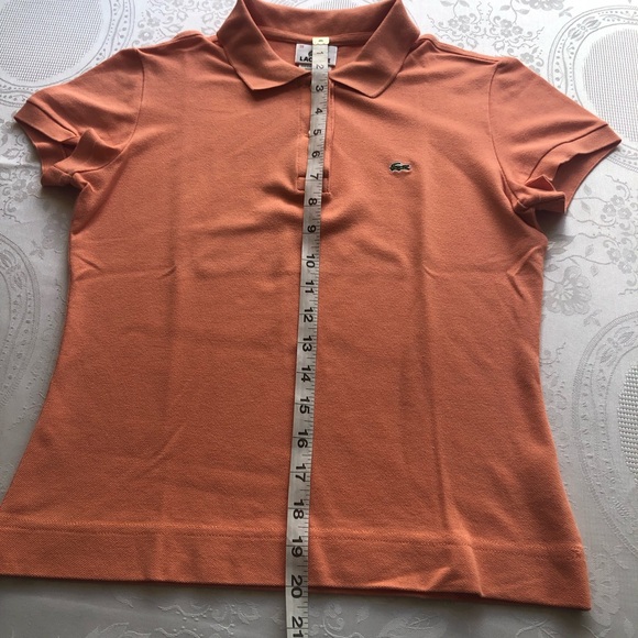 Lacoste Kids Girls Size 38(XS-S) Peach Polo Shirt Small Logo Short Sleeves Top - Picture 7 of 16